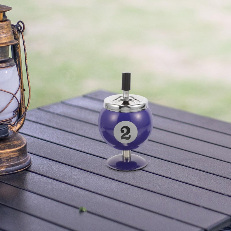 Automatic Windproof Smokeless Ashtray With Lid Blue Desktop Ash Holder For Home Office - Image 5