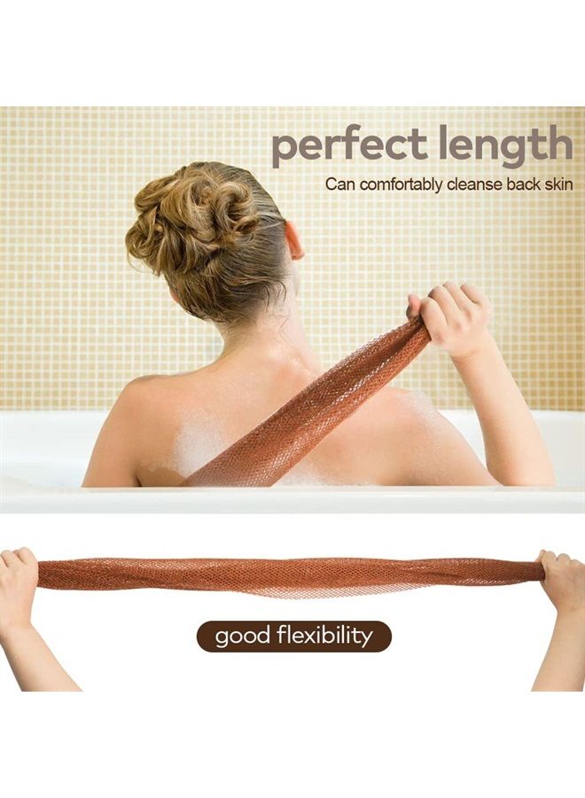 TCOTBE 2 Pieces African Net Sponge Long Net Bath Sponge Exfoliating Shower Body Scrubber Back Scrubber Skin Smoother Body Exfoliating Cloth Nylon Bathing Scrubber for Men Women for Daily Use - Image 5