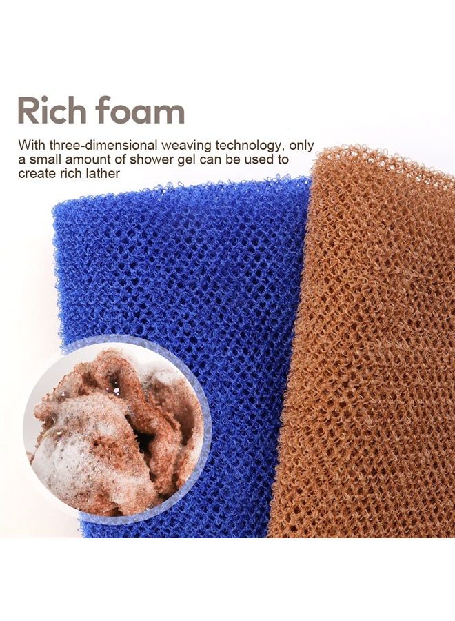 TCOTBE 2 Pieces African Net Sponge Long Net Bath Sponge Exfoliating Shower Body Scrubber Back Scrubber Skin Smoother Body Exfoliating Cloth Nylon Bathing Scrubber for Men Women for Daily Use - Image 4