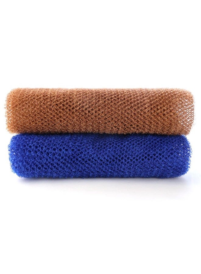 TCOTBE 2 Pieces African Net Sponge Long Net Bath Sponge Exfoliating Shower Body Scrubber Back Scrubber Skin Smoother Body Exfoliating Cloth Nylon Bathing Scrubber for Men Women for Daily Use - Image 1