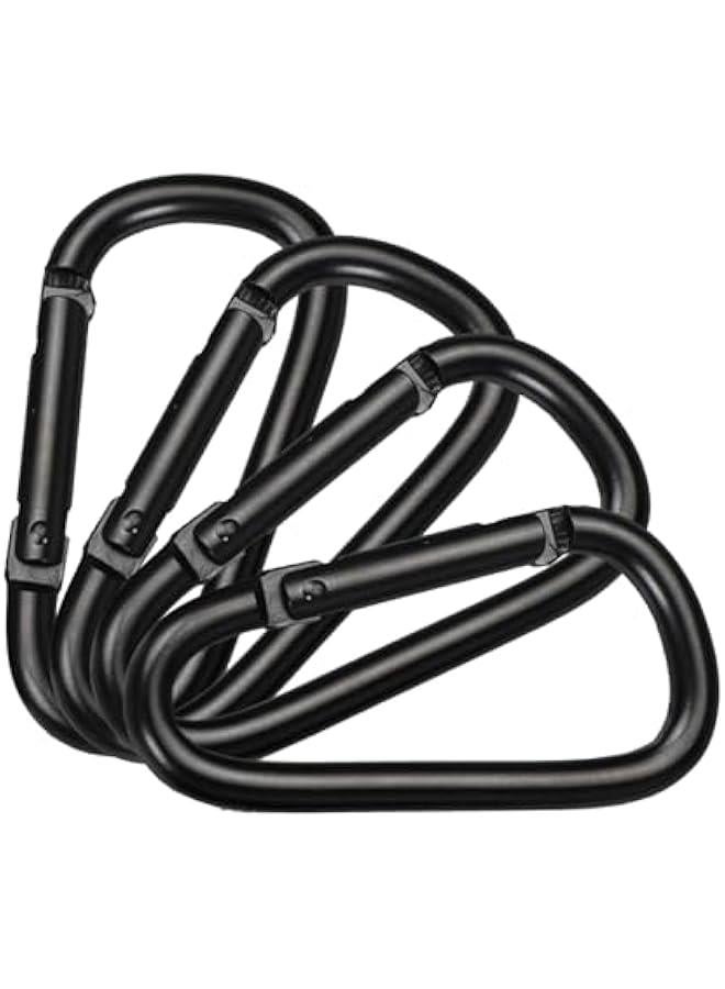 Generic 4Pcs Small Carabiner Clips Aluminum Alloy Spring Snap Hooks Mountaineering Buckle Outdoor Camping D Rings Clip Hook D Rings Clip Hook Mini Keychain Carabiner Outdoor Gear  - Image 1