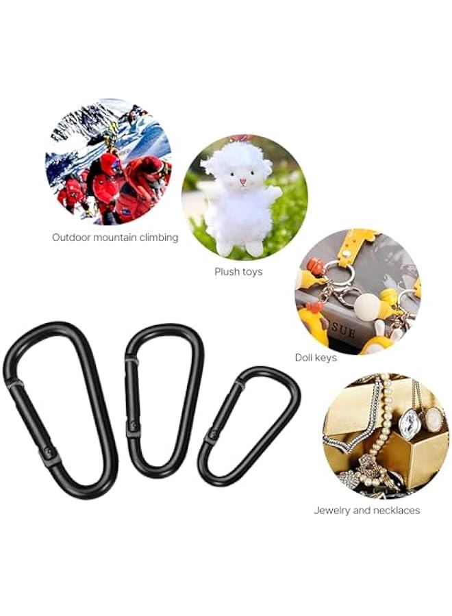 Generic 4Pcs Small Carabiner Clips Aluminum Alloy Spring Snap Hooks Mountaineering Buckle Outdoor Camping D Rings Clip Hook D Rings Clip Hook Mini Keychain Carabiner Outdoor Gear  - Image 4