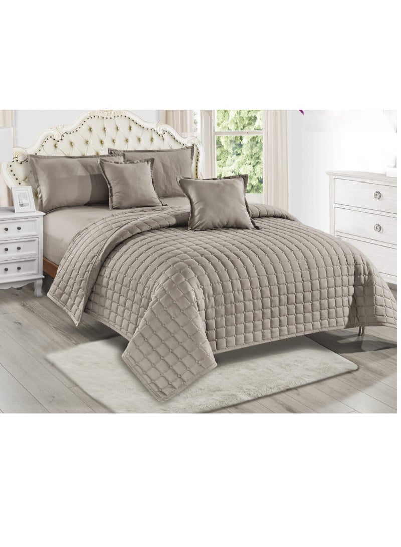 Moon 4-Piece Compressed Comforter Set Single Size Microfiber Grey 210x160cm