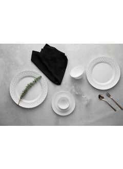 La Opala La Opala Diva Velvett Collection Opal Glass Crockery | for Family of 8 | Dinner Set 45 pcs Pearl Grey | Plates & Bowls for Dining | Microwave Safe | 100% Vegetarian | Extra Strong | Light & White  - Image 2