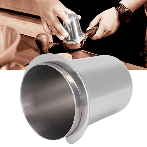 Fdit 51mm Coffee Dosing Cup Dose Cup Stainless Steel Coffee Machine Handle Dosing Cup Mug Coffee Powder Feeder Part For Milk Tea Shops Homes Coffee Shops ?Silver? - Image 3