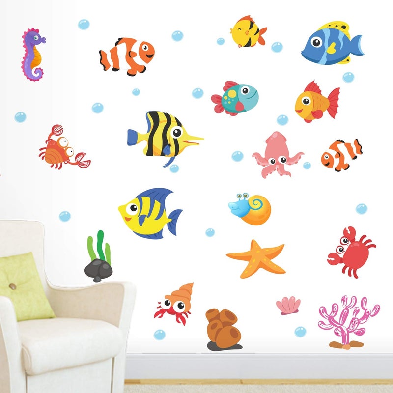 StickMe 'Aquarium Fish Tank Baby - Kids - Learning Education Nursery Pre School Kinder Garden Wall Sticker ' -SM394 (Multi Colour, Vinyl - 100cm X 70 cm), Self Adhesive - Image 5