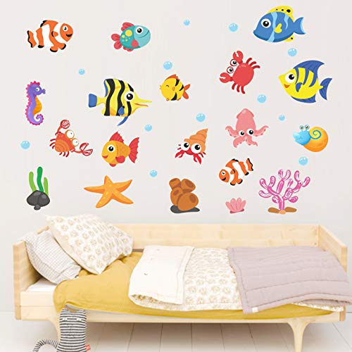 StickMe 'Aquarium Fish Tank Baby - Kids - Learning Education Nursery Pre School Kinder Garden Wall Sticker ' -SM394 (Multi Colour, Vinyl - 100cm X 70 cm), Self Adhesive - Image 2