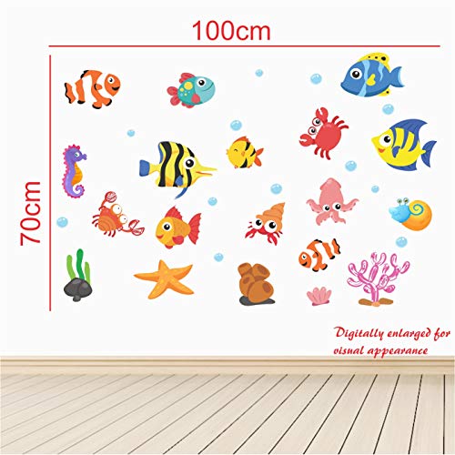 StickMe 'Aquarium Fish Tank Baby - Kids - Learning Education Nursery Pre School Kinder Garden Wall Sticker ' -SM394 (Multi Colour, Vinyl - 100cm X 70 cm), Self Adhesive - Image 3