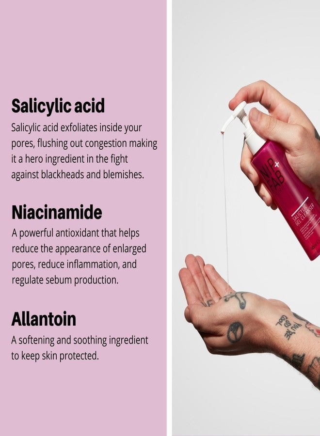 NIP+FAB جل منظف الوجه من نيب + فاب مع حمض الساليسيليك ونياسيناميد وألانطوين، غسول وجه مرطب يحتوي على BHA، منظف ساليسيليك، مضادات الأكسدة 4.9 أونصة سائلة - Image 5