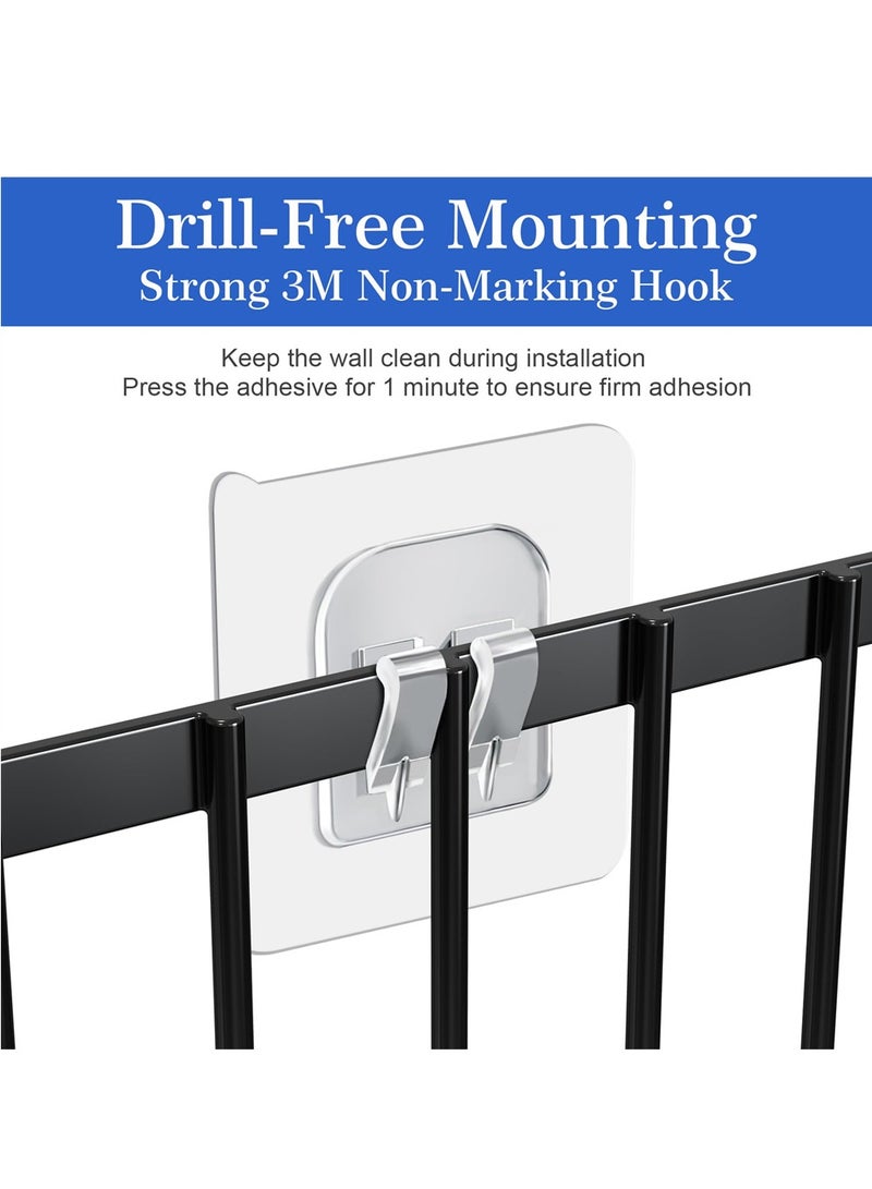 Luckam Adhesive Shower Caddy Basket Shelf, 2 PCS Cabinet Door Lid Organizer, Bathroom Organizer Shelves, Kitchen Storage Rack, No Drilling Wall Mounted Rustproof Shower Shelf for Inside Shower - Image 5