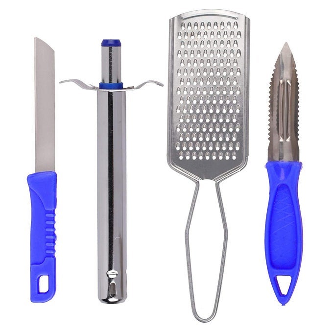 COMBO OF STAINLESS STEEL LIGHTER KNIFE PEELER WITH STAINLESS STEEL CHEESE GINGER GRATER