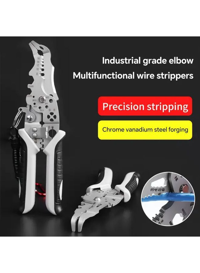 New Upgraded Chrome Steel Multifunctional Wire Stripper Cutter For Electrical Work - Image 1