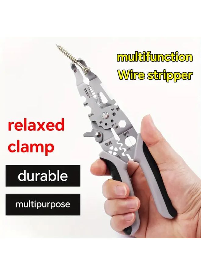 New Upgraded Chrome Steel Multifunctional Wire Stripper Cutter For Electrical Work - Image 2