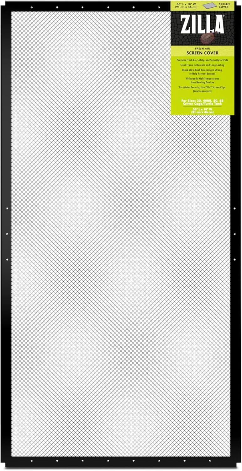 ZILLA Fresh Air Screen Cover for Reptile Terrariums, 36" x 18" - Image 1