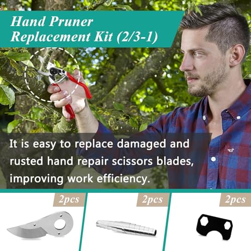 Gfdoso 2 Pcs Hand Pruner Replacement Kit (2/3-1) Compatible with Felco Pruners Models: F2, F4 &F11 - Spare Blade, Spring & Adjustment Key for Garden Pruning Shears & Bypass Clippers - Image 2