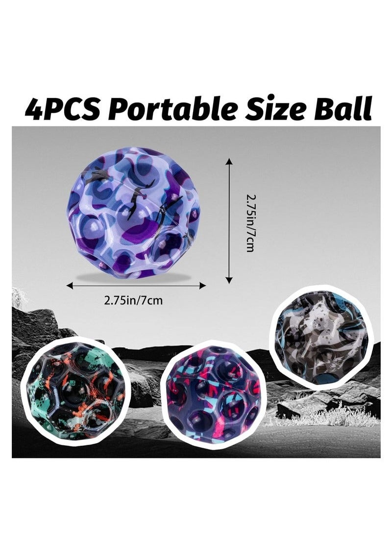 4 Piece Space Bounce Ball, Super High Bouncing Moon Foam Balls For Adults Improve Hand Eye Coordination Sports Training - Image 5