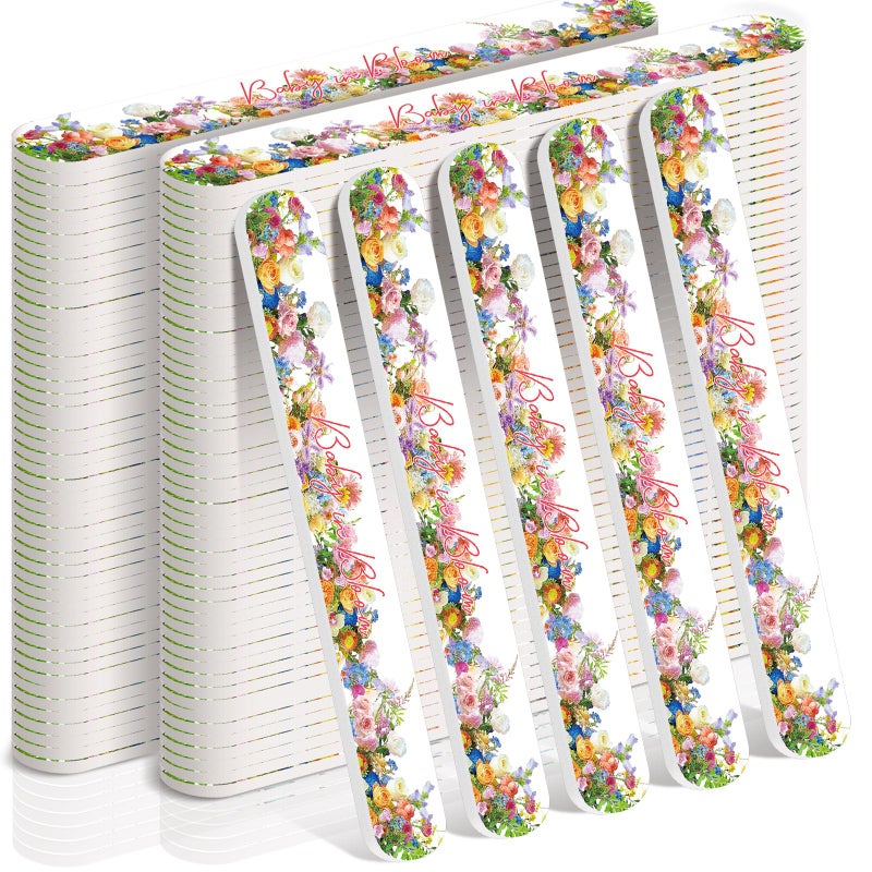 Lanties 50 Pcs Baby in Bloom Baby Shower Favors Decorations Party Games Winners Prizes Gifts Bulk Floral Emery Board Nail File for Adults Guests Gender Reveal Favors Decorations Gift Bags Stuffers - Image 1
