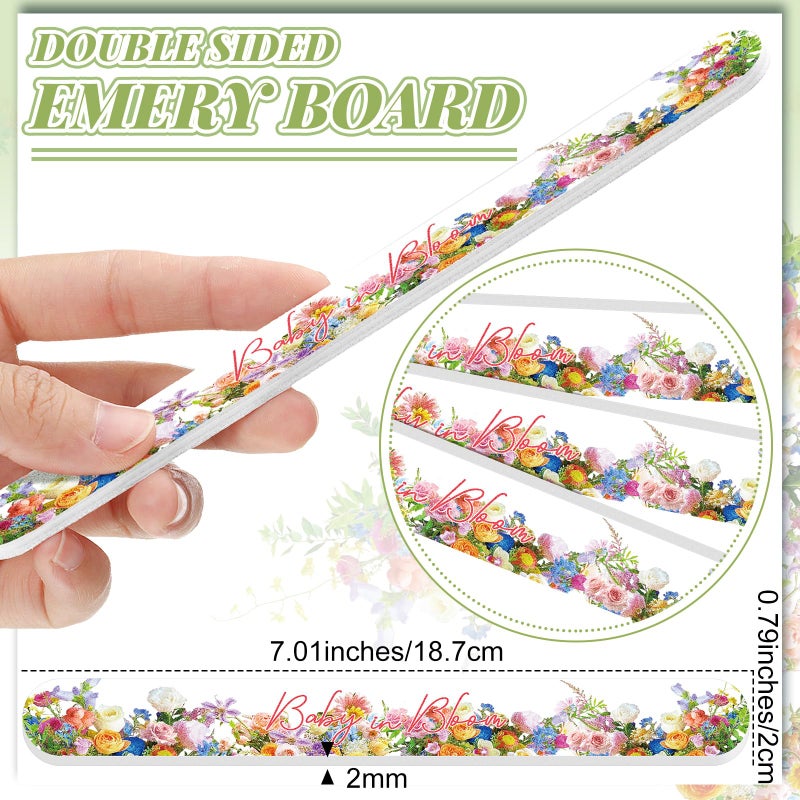 Lanties 50 Pcs Baby in Bloom Baby Shower Favors Decorations Party Games Winners Prizes Gifts Bulk Floral Emery Board Nail File for Adults Guests Gender Reveal Favors Decorations Gift Bags Stuffers - Image 4