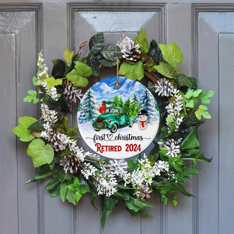 JUNQIU US JUNQIU Retirement Ornament 2024  Best Retirement Gift for Woman or Men - Retired Gifts for Women Mom Nurses Teacher  Retirement Decorations - First Christmas Retired Ornament 2024 - Image 5