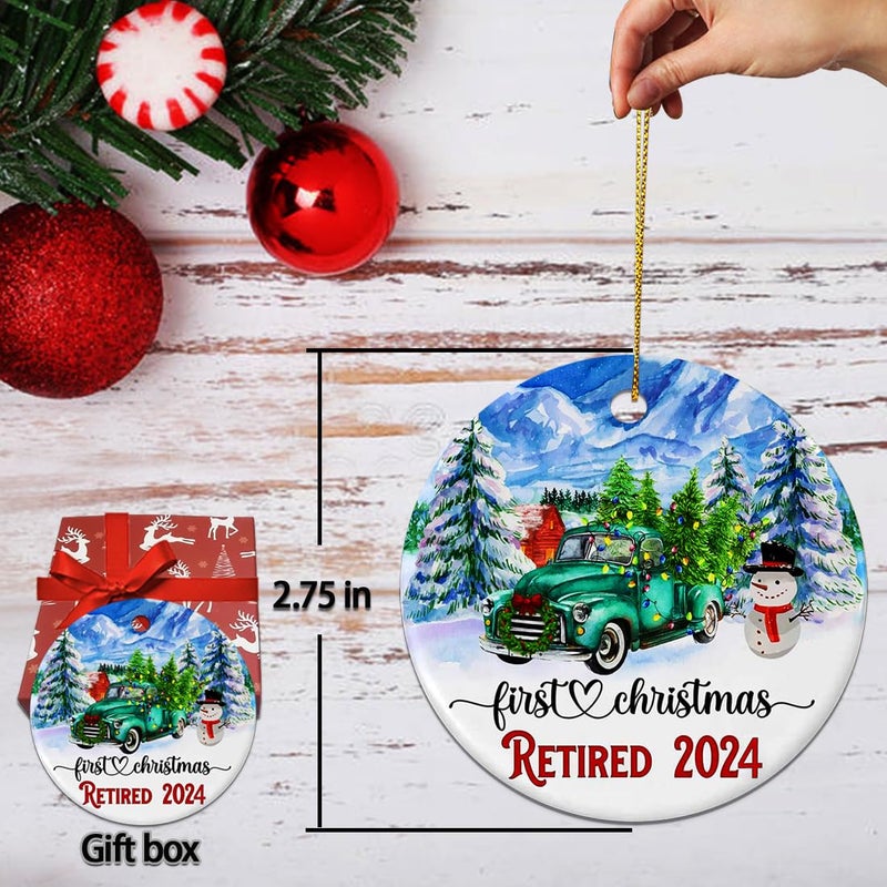 JUNQIU US JUNQIU Retirement Ornament 2024  Best Retirement Gift for Woman or Men - Retired Gifts for Women Mom Nurses Teacher  Retirement Decorations - First Christmas Retired Ornament 2024 - Image 4