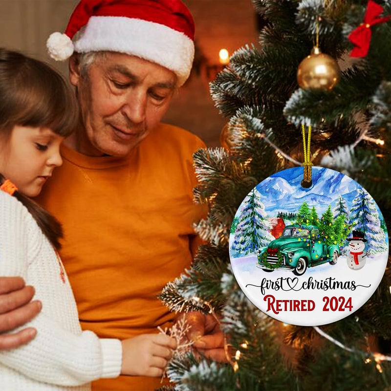 JUNQIU US JUNQIU Retirement Ornament 2024  Best Retirement Gift for Woman or Men - Retired Gifts for Women Mom Nurses Teacher  Retirement Decorations - First Christmas Retired Ornament 2024 - Image 3