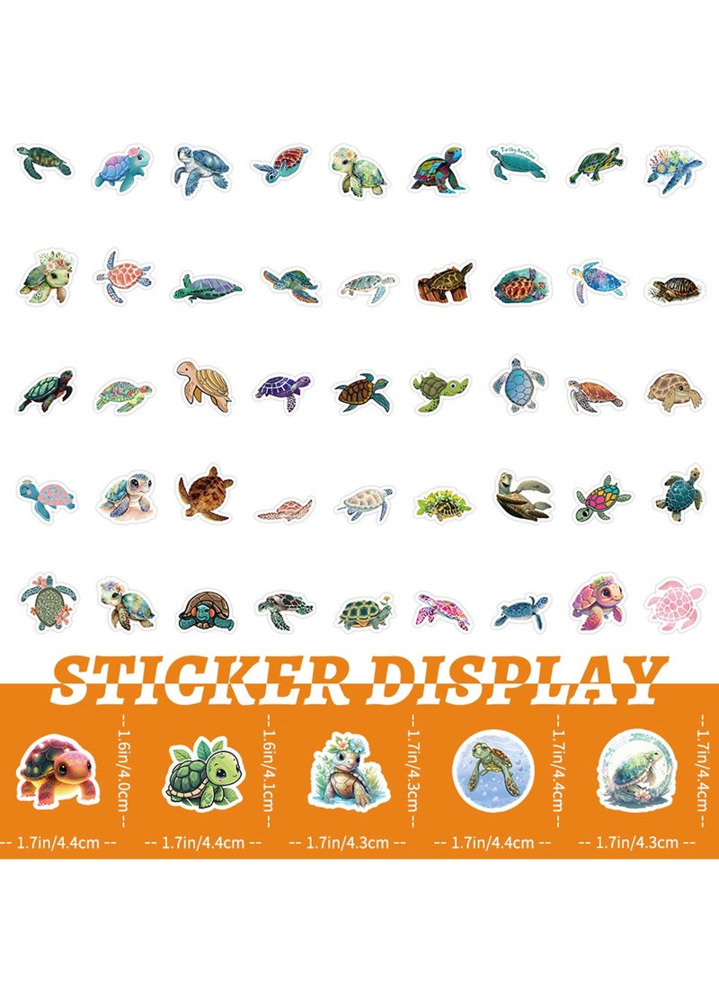 100 Pcs Sea Turtle Stickers, Colorful Ocean Stickers Summer Waterproof Stickers Ocean Turtle Decals for Refrigerator, Water Bottles, Laptop, Luggage, Skateboard, Guitar Decorations - Image 4