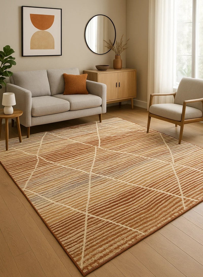 لوفت باتيك، سجادة خارجية، سجادة أريكة، سجادة معيشة، مقاس 160×235 سم، قماش، متعدد الألوان، صنع في مصر-1375Z-Q1 - Image 1