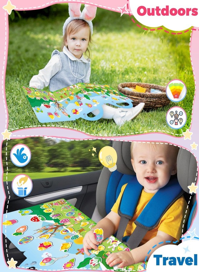 Oomloid Easter Sticker Books for Kids, Easter Basket Stuffers Reusable Sticker Books for Toddlers, Travel Toys Activities Crafts Birthday Gifts for Boys Girls Kids - Image 2