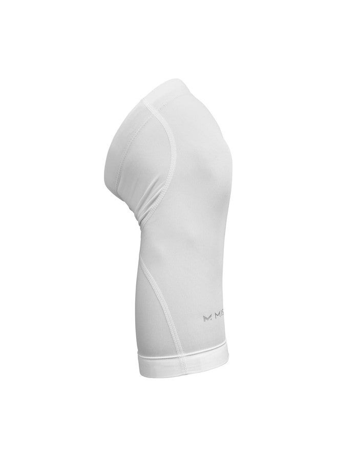 MISSION Quick Dry Compression Knee Sleeve (White, S/M) - Image 1