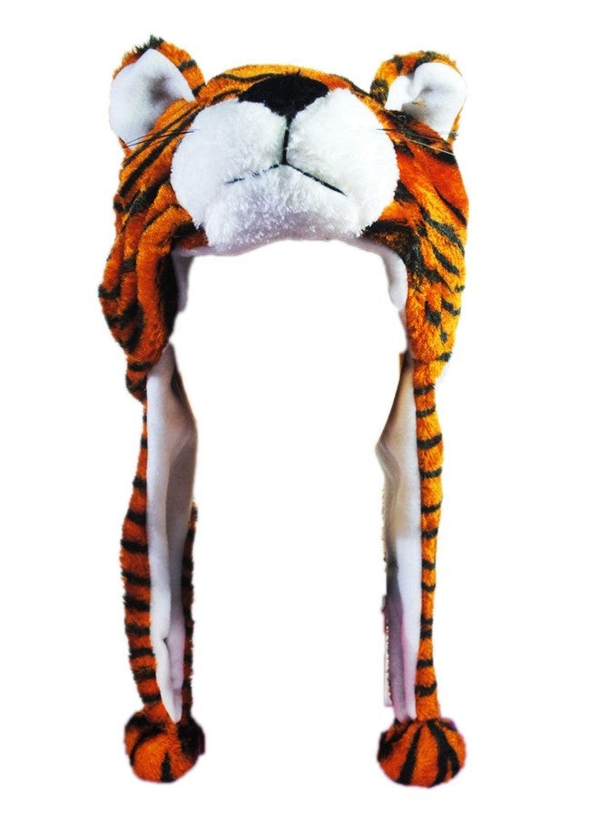 Malvina Boy's and Girl's Soft Faux Fur Plush Stuffed Tiger Costume Cap with Toy Hood (Yellow; Free Size) - Image 1