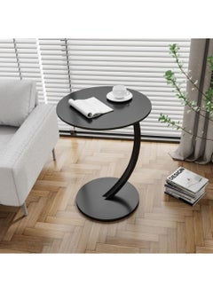 Rock Pow End Table Side Table for Sofa Round Couch Table Small TV Tray Table for Living Room Bedroom 40 * 62cm  - Image 1