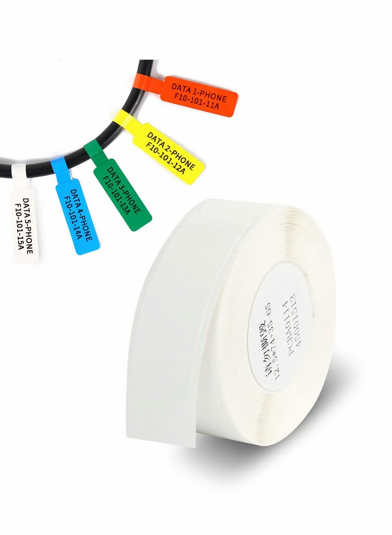 65 Waterproof Cable Labels - 65Pcs Flexible Wire Tags with Black Print on White for Easy Identification - Tear Resistant Stickers for Organizing Cords - Image 1