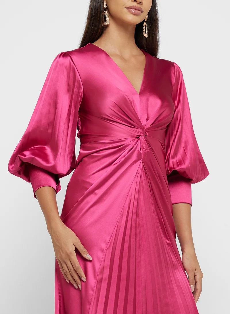 Ella Limited Edition Satin Pleated Dress