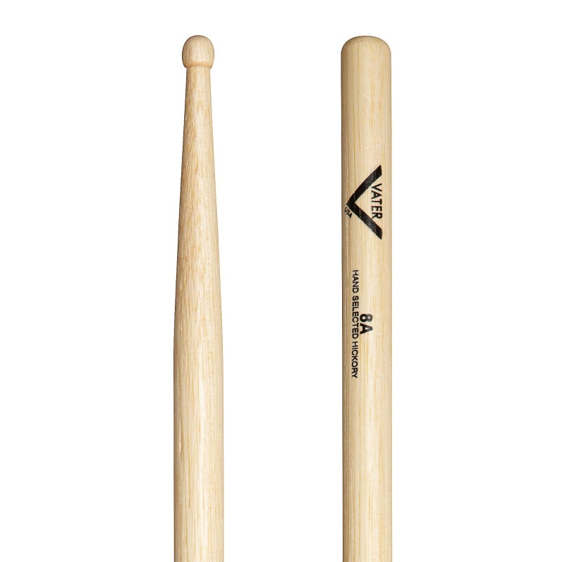 Vater 8A Wood Tip Hickory Drum Sticks, Pair - Image 1