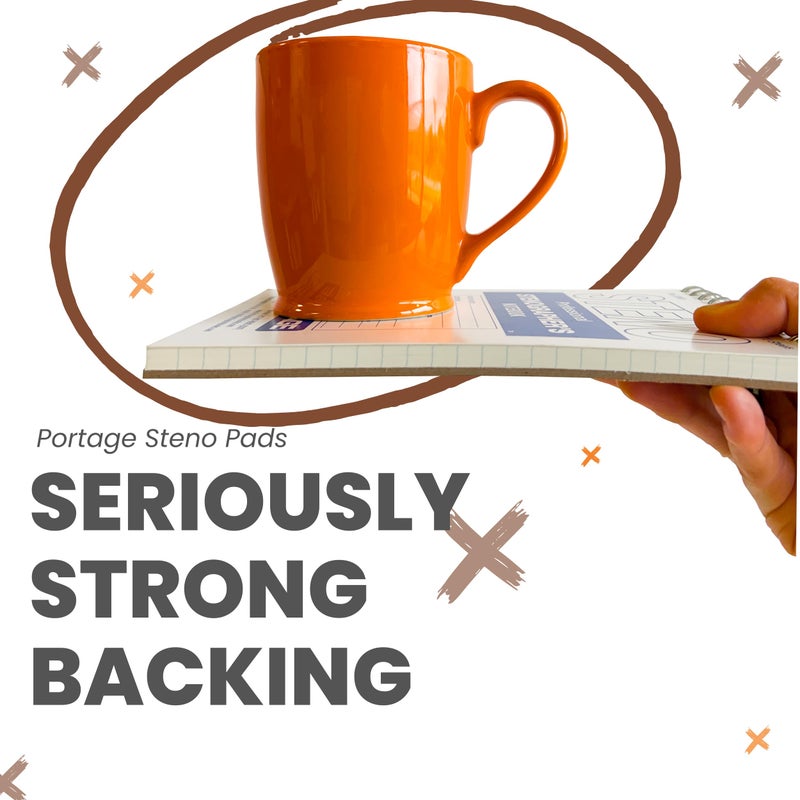 Portage Steno Notebook | 6" x 9" With Ultra Thick Backing Perfect For Writing Wherever You Need, 70 Sheets of Quality, Gregg Ruled Paper, Top Spiral Bound - Image 5