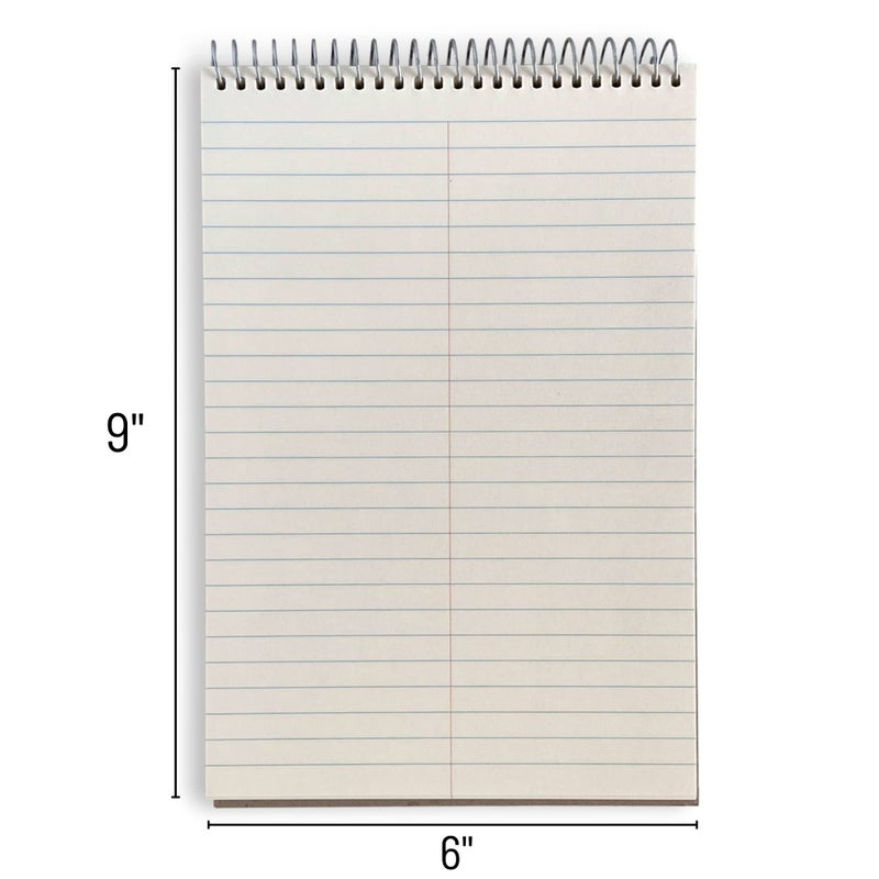 Portage Steno Notebook | 6" x 9" With Ultra Thick Backing Perfect For Writing Wherever You Need, 70 Sheets of Quality, Gregg Ruled Paper, Top Spiral Bound - Image 4