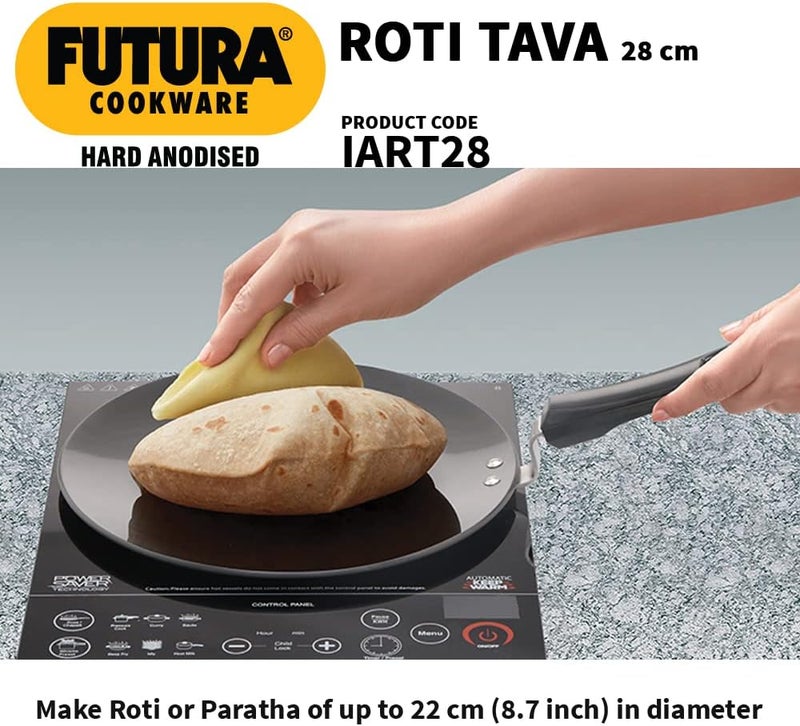 Hawkins Futura 28 cm Hard Anodised Roti Tava - Induction Compatible, Black - Image 3