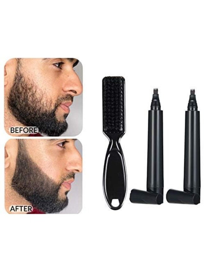 TIANWEI Tianwei Black Beard Pencil Filler Kit for Men Beard filling pen set with Brush Water Proof Long Lasting Coverage for Beard as Gift(Black)),XX-Large  - Image 4