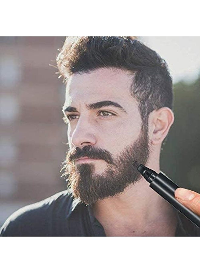 TIANWEI Tianwei Black Beard Pencil Filler Kit for Men Beard filling pen set with Brush Water Proof Long Lasting Coverage for Beard as Gift(Black)),XX-Large  - Image 2