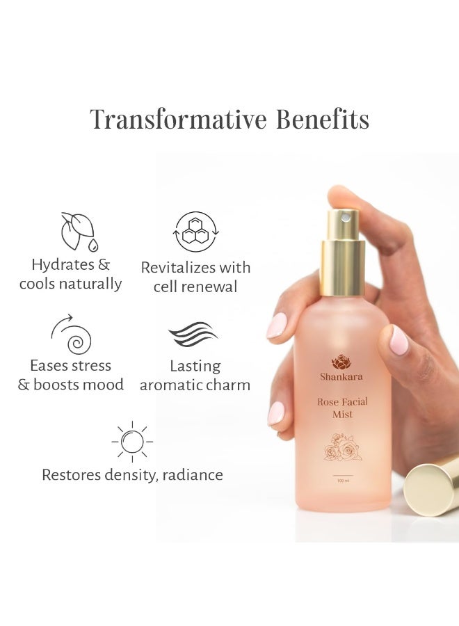 Shankara Rose Facial Mist With The Goodness Of Rose For hydration and cooling - 100 ml - Image 4