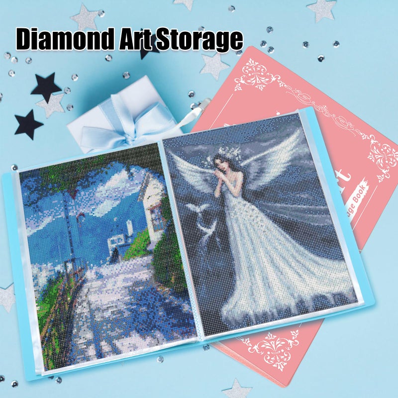 MUFEKUM 2 Pack A3 Storage Book for Diamond Painting, Handheld Diamond Art Portfolio Folder with 30 Pocket, Diamond Art Storage Book for 12â€x16â€ Diamond Painting Photo Picture - Image 5