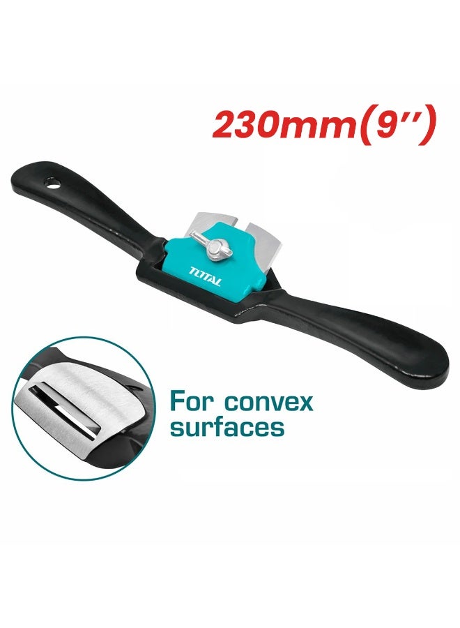 توتال أداة تسوية يدوية للخشب بطول 230 مم (9 بوصات) مزودة بشفرات من فولاذ T12 لأعمال النجارة، وهيكل من الحديد الزهر، وعرض تسوية 45 مم، أداة دقيقة للأسطح المحدبة. - Image 2