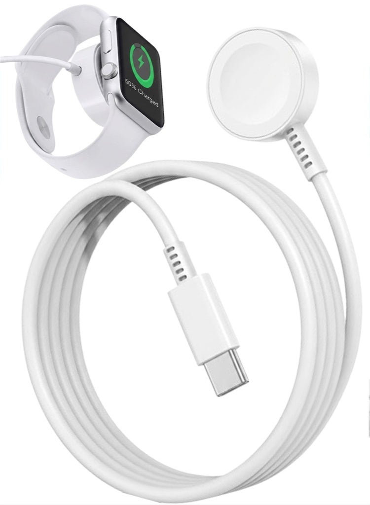 ملائكي  شاحن ساعة كيلوراي لساعة آبل، كابل USB-C بطول 3.3 قدم، كابل شحن لاسلكي مغناطيسي، متوافق مع سلسلة شواحن ساعات آبل 8/7/6/5/4/3/2/1/SE - Image 1