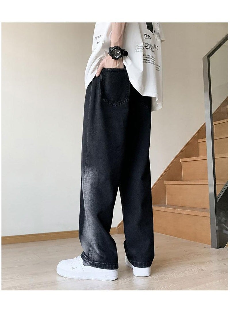 Fashionable Men's Loose Straight Leg Jeans, Wide Leg Casual Pants  - Image 3
