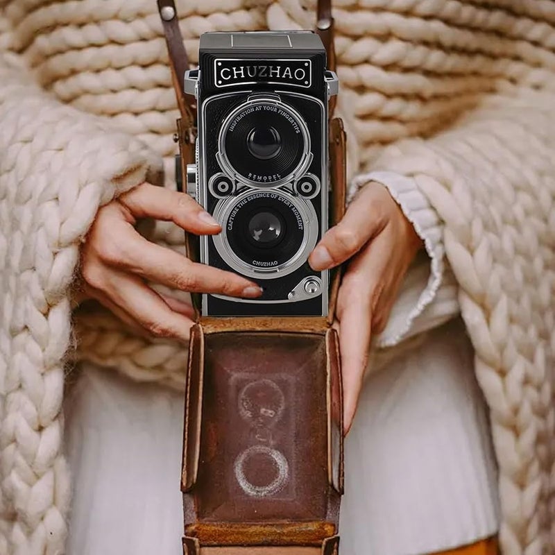 Vintage Mini Digital Camera 1080P FHD 12MP Autofocus Point and Shoot TLR Style - Image 1