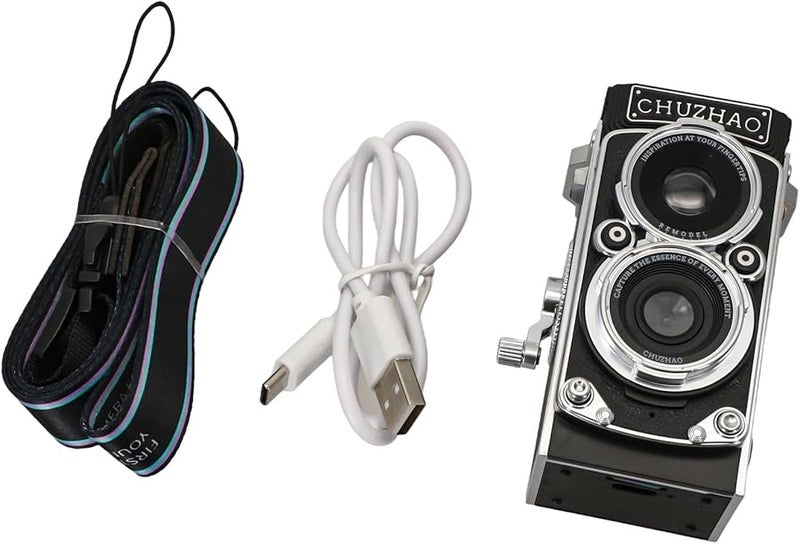 Vintage Mini Digital Camera 1080P FHD 12MP Autofocus Point and Shoot TLR Style - Image 4