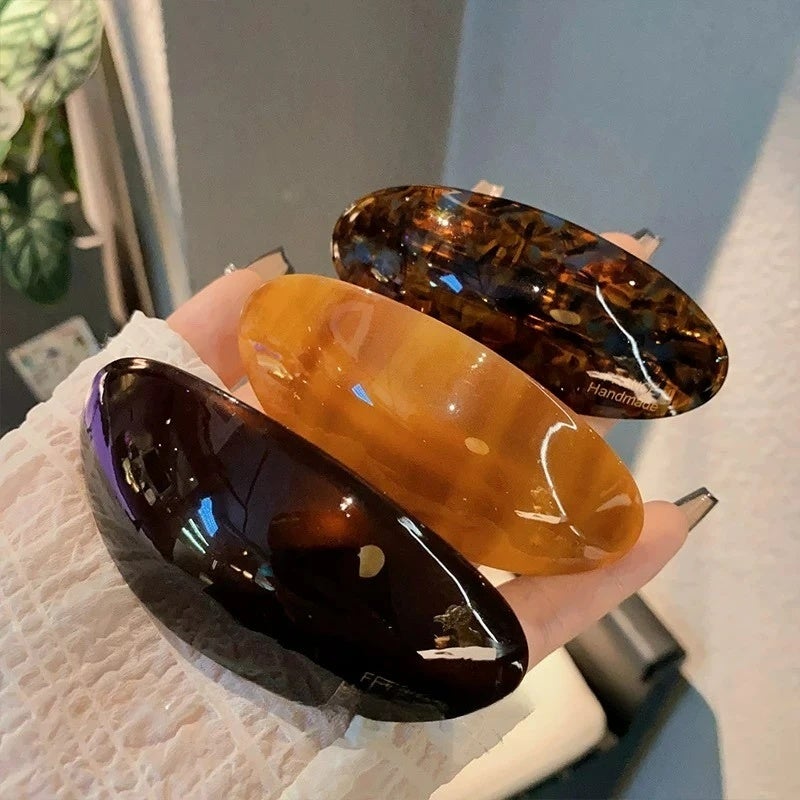 1/5Pcs Acetic Oval Hair Clips Vintage Ponytail Holder Spoon Clip Spring Hairpins Women Korean Large Spoon Top Clips Headwear - Image 5