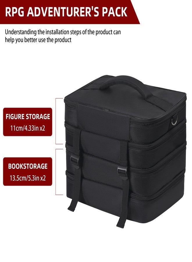 Brappo Travel Bag compatible DND Miniatures, DND Dice, Maps, DM's Guide, and Player's Handbook, For RPG, MTG Tabletop Game Collections(Case Only) (black) - Image 3