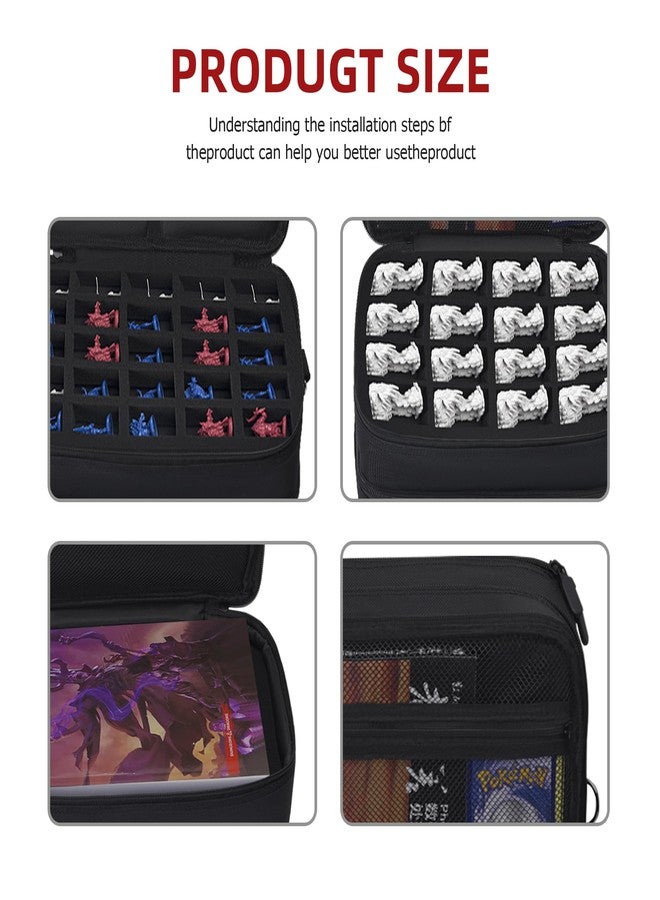 Brappo Travel Bag compatible DND Miniatures, DND Dice, Maps, DM's Guide, and Player's Handbook, For RPG, MTG Tabletop Game Collections(Case Only) (black) - Image 4