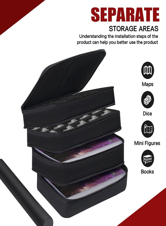 Brappo Travel Bag compatible DND Miniatures, DND Dice, Maps, DM's Guide, and Player's Handbook, For RPG, MTG Tabletop Game Collections(Case Only) (black) - Image 2